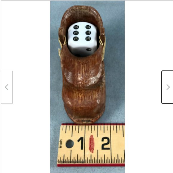 Vtg Hand Carved Wooden Shoe Boot Match Holder Western Canada Cottage Folk Art - Picture 2 of 11